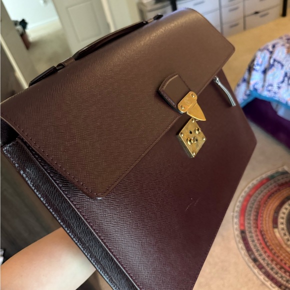 Louis Vuitton Dark Brown Briefcase with Gold Hardware - Picture 1 of 16
